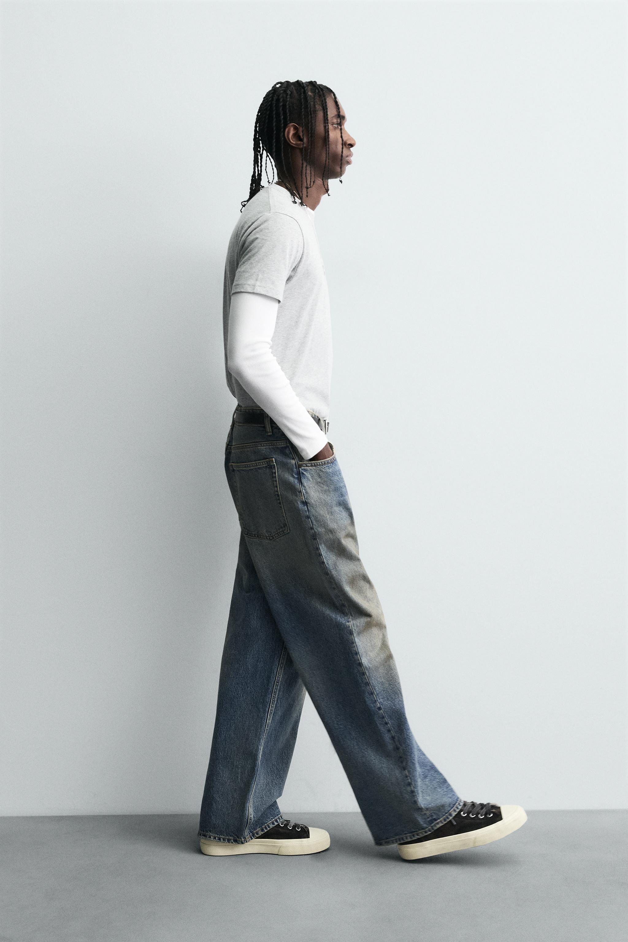 VINTAGE EFFECT BAGGY FIT JEANS